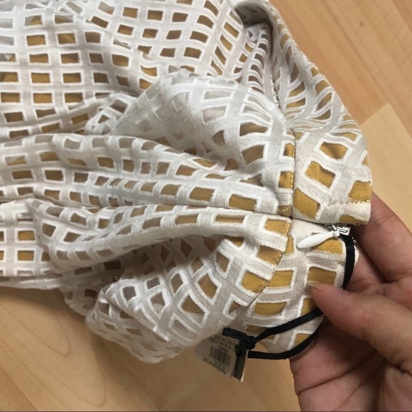 Lovers + Friend Womens White Ivory Cutout Mesh Floral Nadia Midi Aline Fit Skirt - Picture 6 of 8